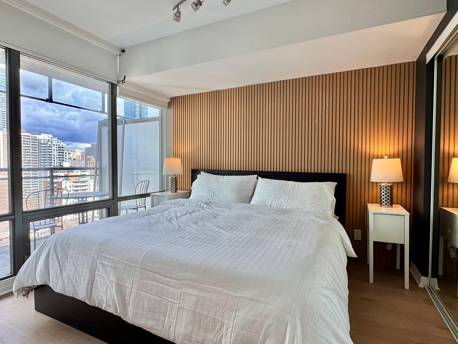 Bedroom in a NEOS furnished suite